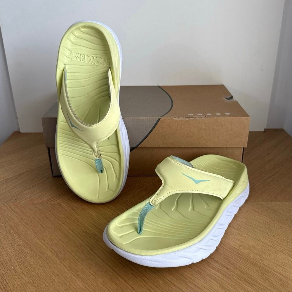 Hoka One One Ora Green/Blue Unisex Recovery Sandals - SZ M 7 - W 9